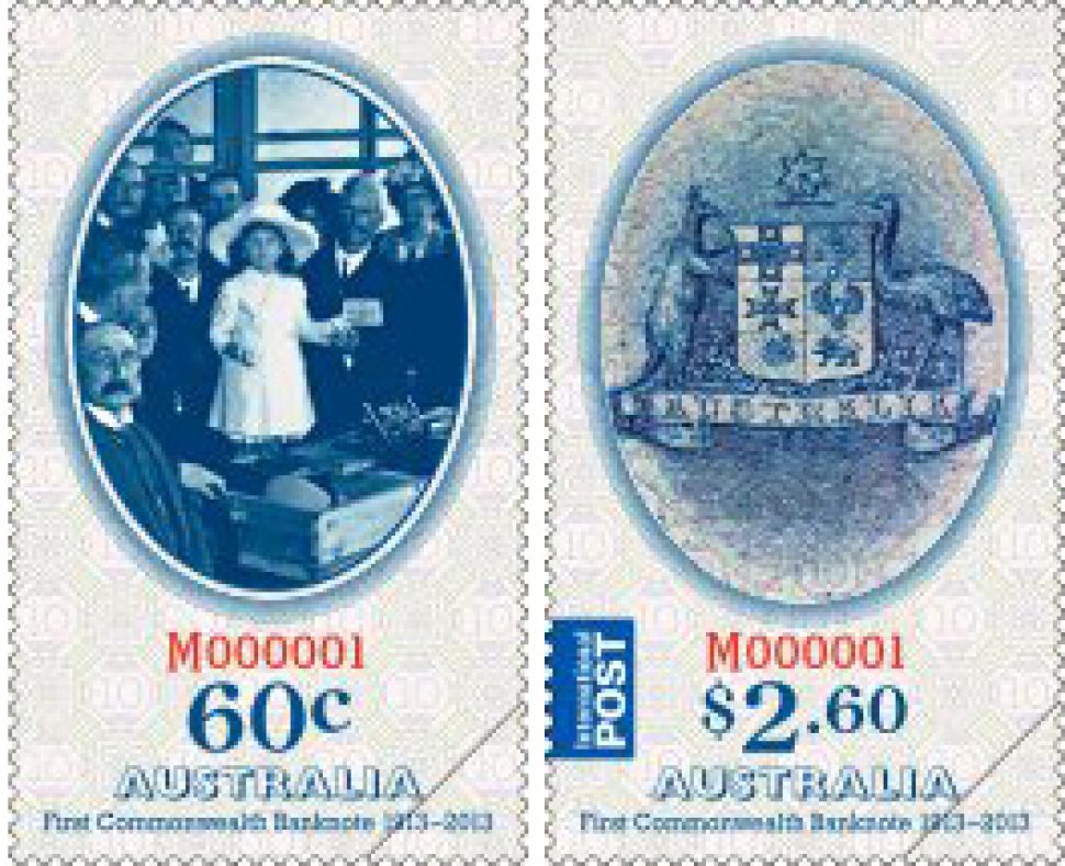 Stamp one – 60c Numbering Ceremony and stamp two – $2.60 Coat of Arms.