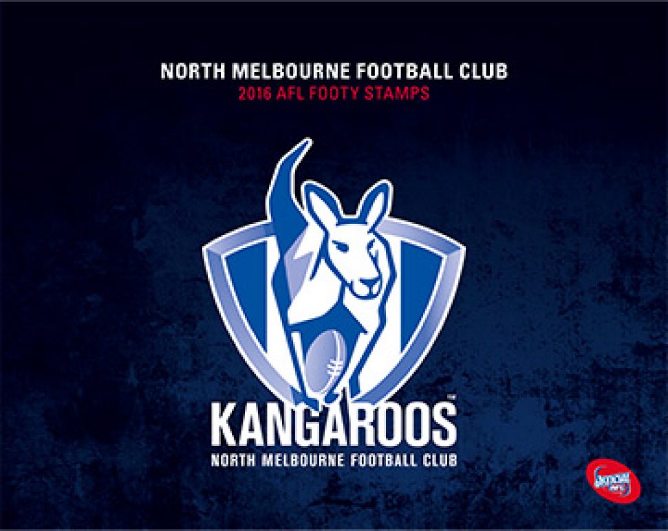 AFL 2016 North Melbourne Kangaroos stamp pack cover