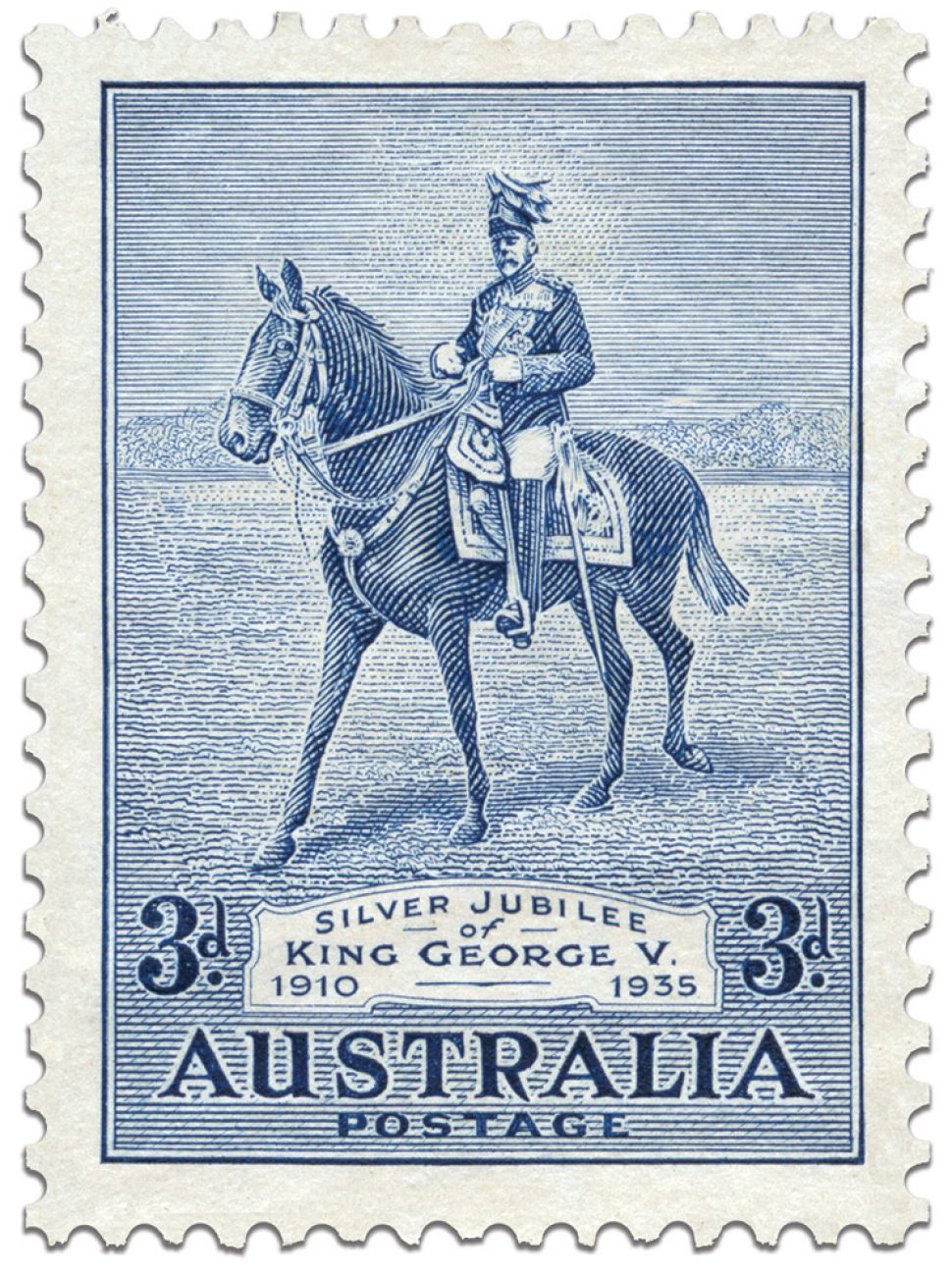 3d stamp celebrating King George V Silver Jubillee