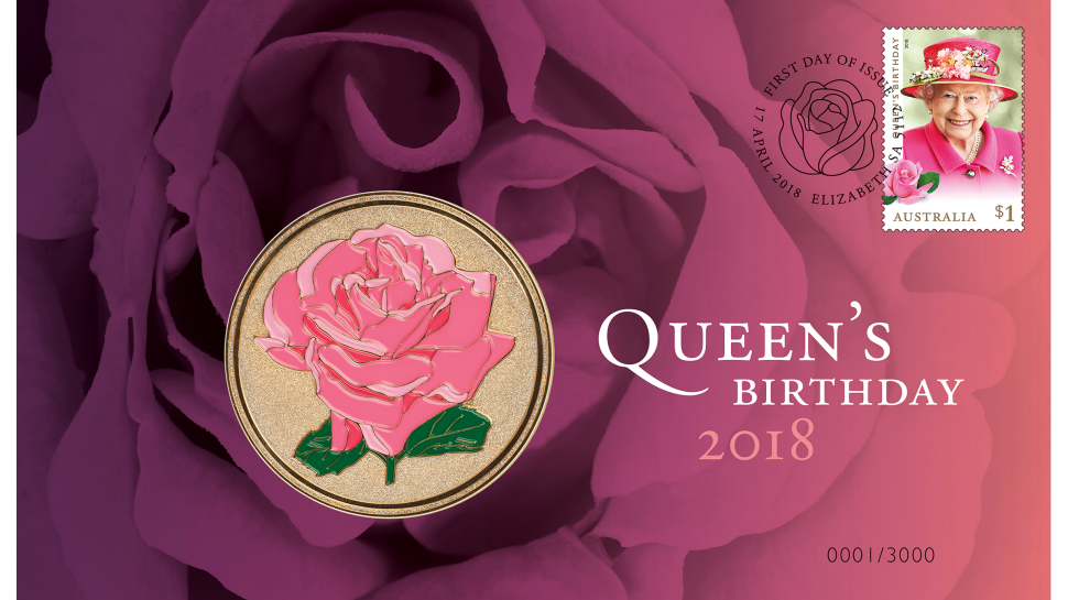 Queens' Birthday 2018 stamp and medallion cover