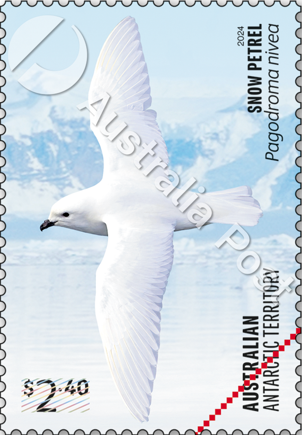 $2.40 Snow Petrel, Pagodroma nivea stamp