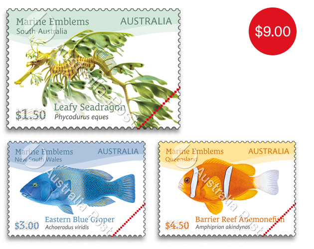 Set of gummed stamps - RRP: $9.00